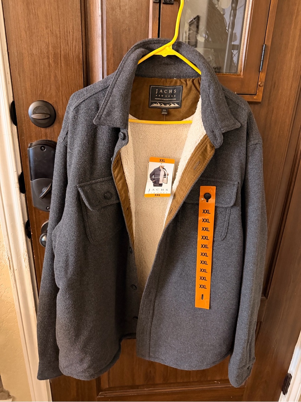 Men's Charcoal Sherpa-Lined Jacket